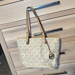 Michael Kors Tan Monogram Tote
